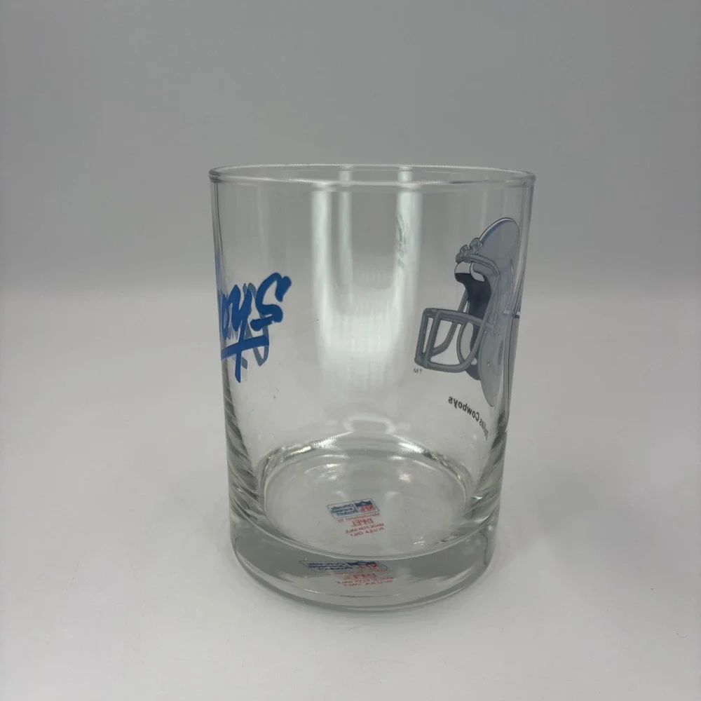 Papel Dallas Cowboys Rocks Glass NFL Clear Silver Blue Excellent Helmet Logo